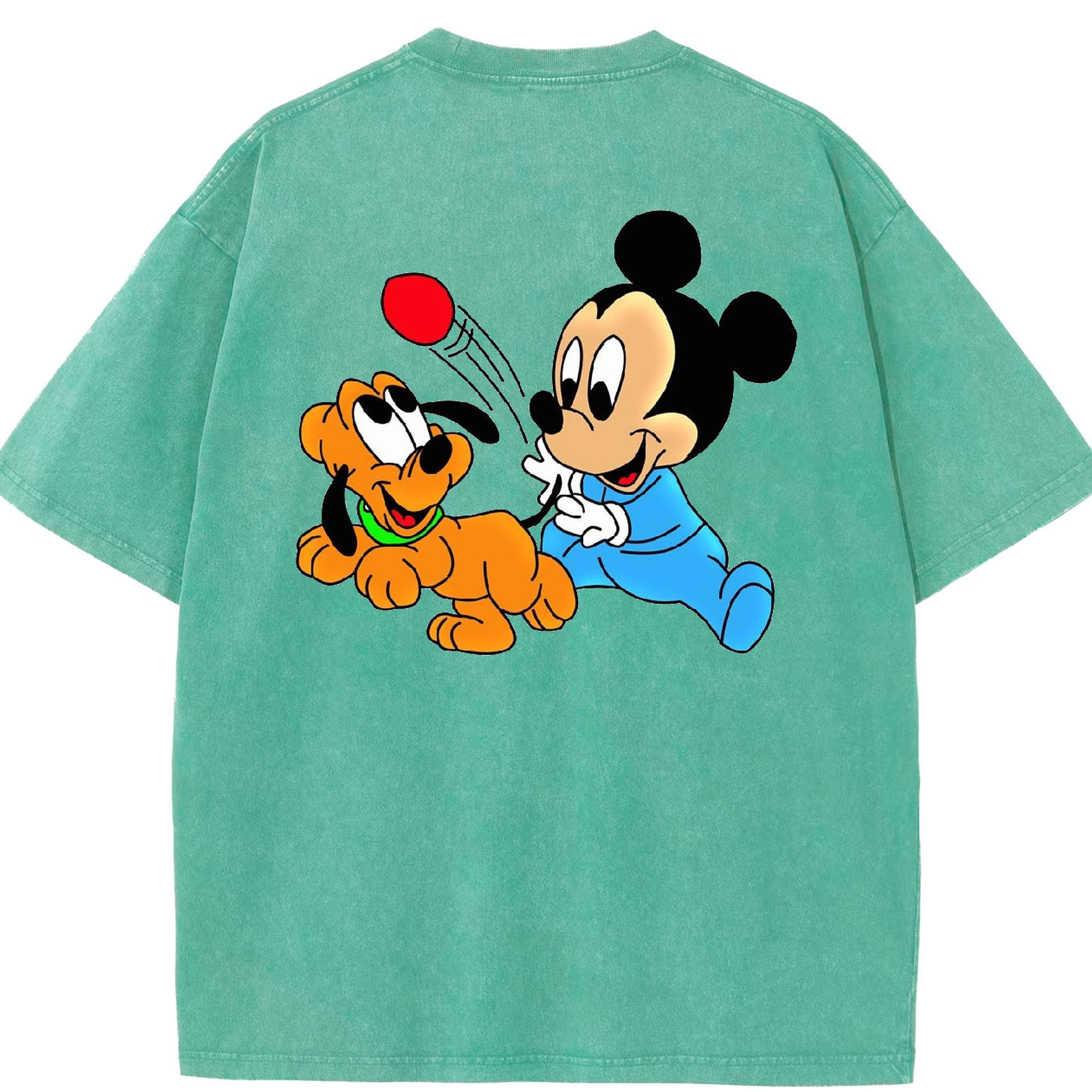 （画像用） ミッキーマウス Mickey Mouse 綿100% ヴィンテージ風 半袖Tシャツ（背面プリント）